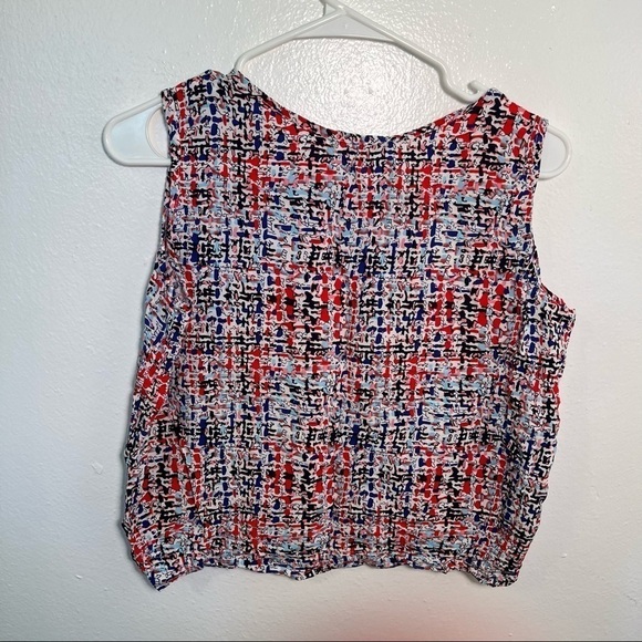 Zara Basic Sleeveless Shell Blouse Geometric - Picture 9 of 10